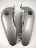 Pair of 1995-1996 Harley Davidson Motorcycle Split Gas Tanks, 96 FLSTF Black and Silver, Matching Serials, Left & Right