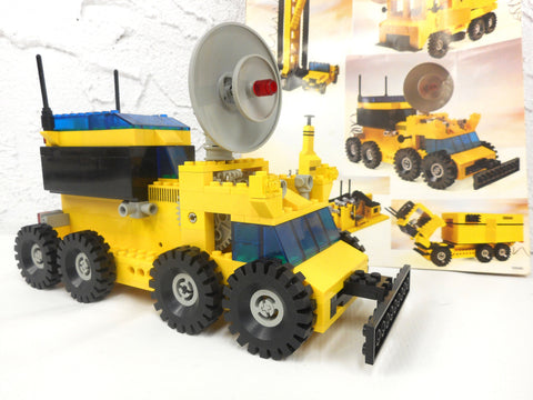 Vintage 1980 Yellow Lego Space Truck Satellite Dish from Playset #744, Complete Build, Working Motor, With Manual
