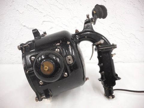 Vintage WWII 1940's Navy Army Morse Code Aldis Signal Lamp Spotlight, Spare Lens, Wood Box, Hand Held, Portable