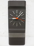 Vintage Mid-Century Modern Wall Clock from Acchen Germany, Quartz, Red Hand, 4 1/2 X 10 3/4" Rectangle