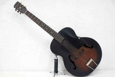 Vintage 1940's Early Harmony Monterey Archtop Acoustic Guitar, Sunburst, All Original, WWII Era