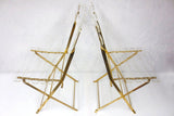 2 Vintage Plexiglass Gold Plated Folding Chairs by Designers Labovici & Berthet